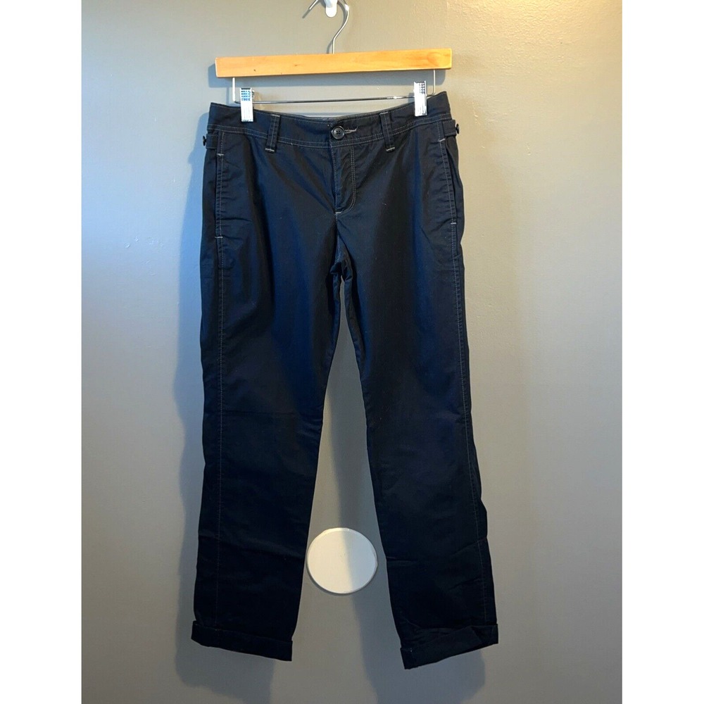 Old Navy Mid-Rise Chino Pants Womens 2 Black Cotton Pockets Straight Leg